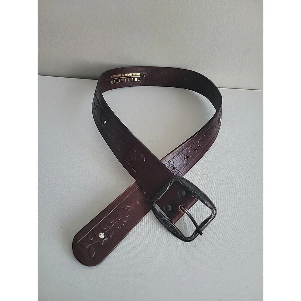 The Limited Chocolate Brown Boho Belt Sz M Western Rodeo Cowgirl Bohemian